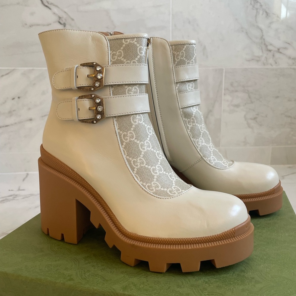 Women’s Gucci Kensington Nappa Leather Bootie 40.5 - Picture 2 of 11